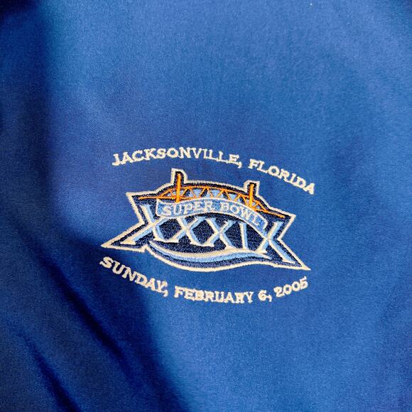NFL Superbowl XXXIX Reebok Full Zip Windbreaker Men Large 2005 Drawstring Waist - Picture 3 of 16